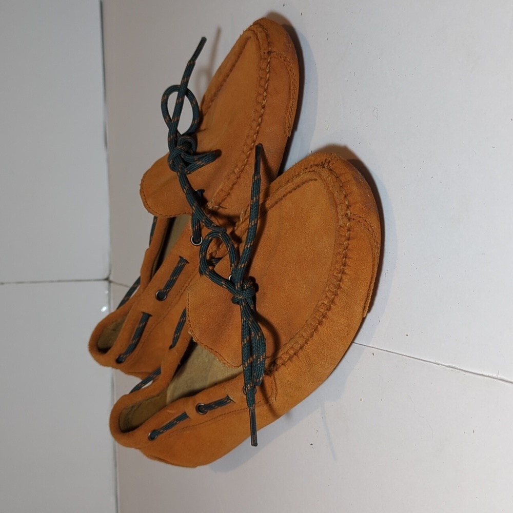 Cole Haan mens driving moccasin slip on orange size 7.5 - Picture 1 of 11